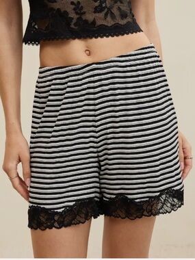 NWT Aerie Real Soft Rib Lace Striped Boxer with Lace